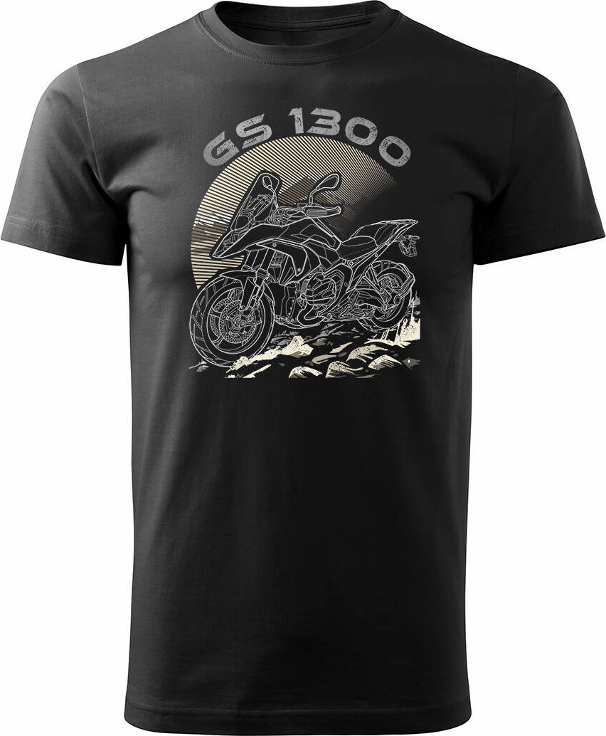 Topslang Koszulka motocyklowa z motocyklem na motor BMW GS R 1300 ADVENTURE męska czarna REGULAR XXL