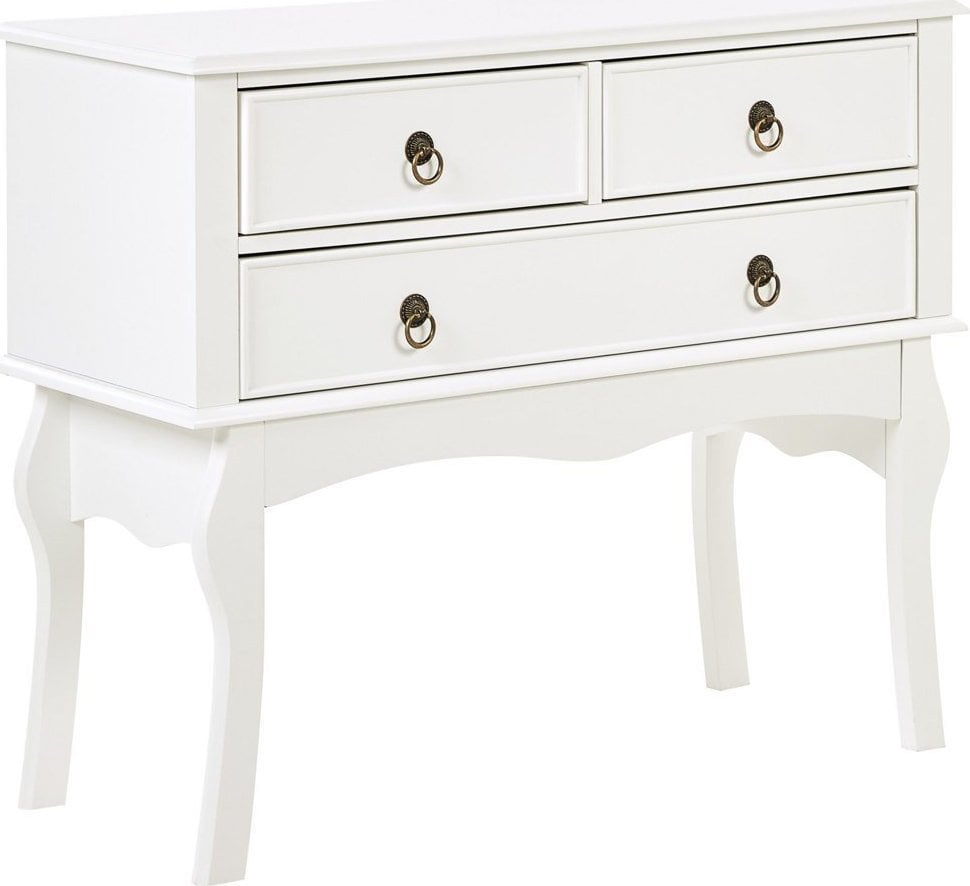 Beliani Konsola 3 szuflady biała LAMAR