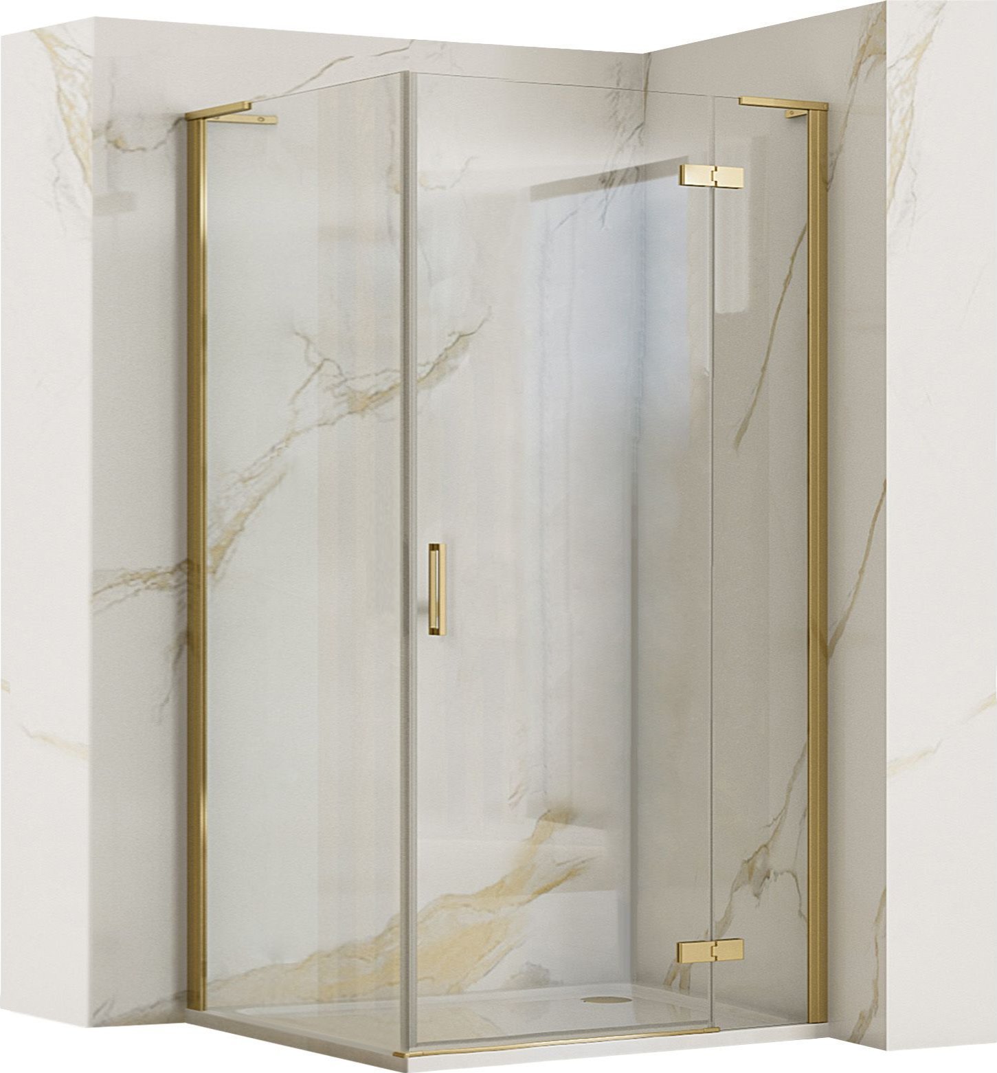 Rea Kabina Prysznicowa REA Hugo 100x80 Złota Szczotkowana