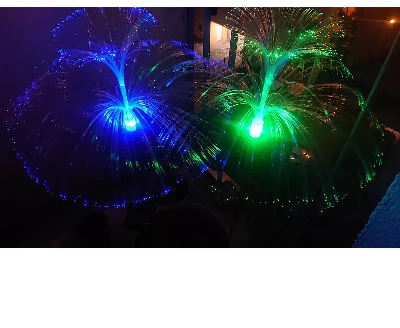 2x Podwójna meduza solarna fontanna kolorowego światła lampa wbijana