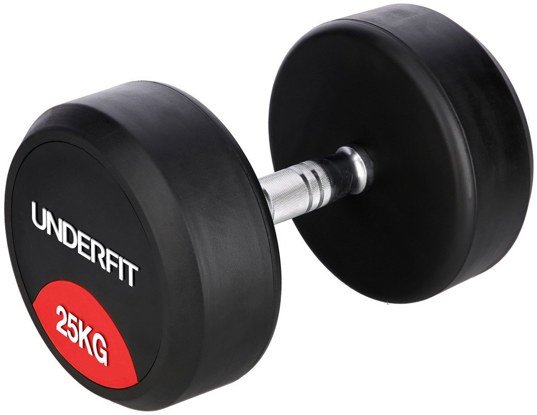Hantla gumowana 25 kg UNDERFIT do ćwiczeń siłowych fitness