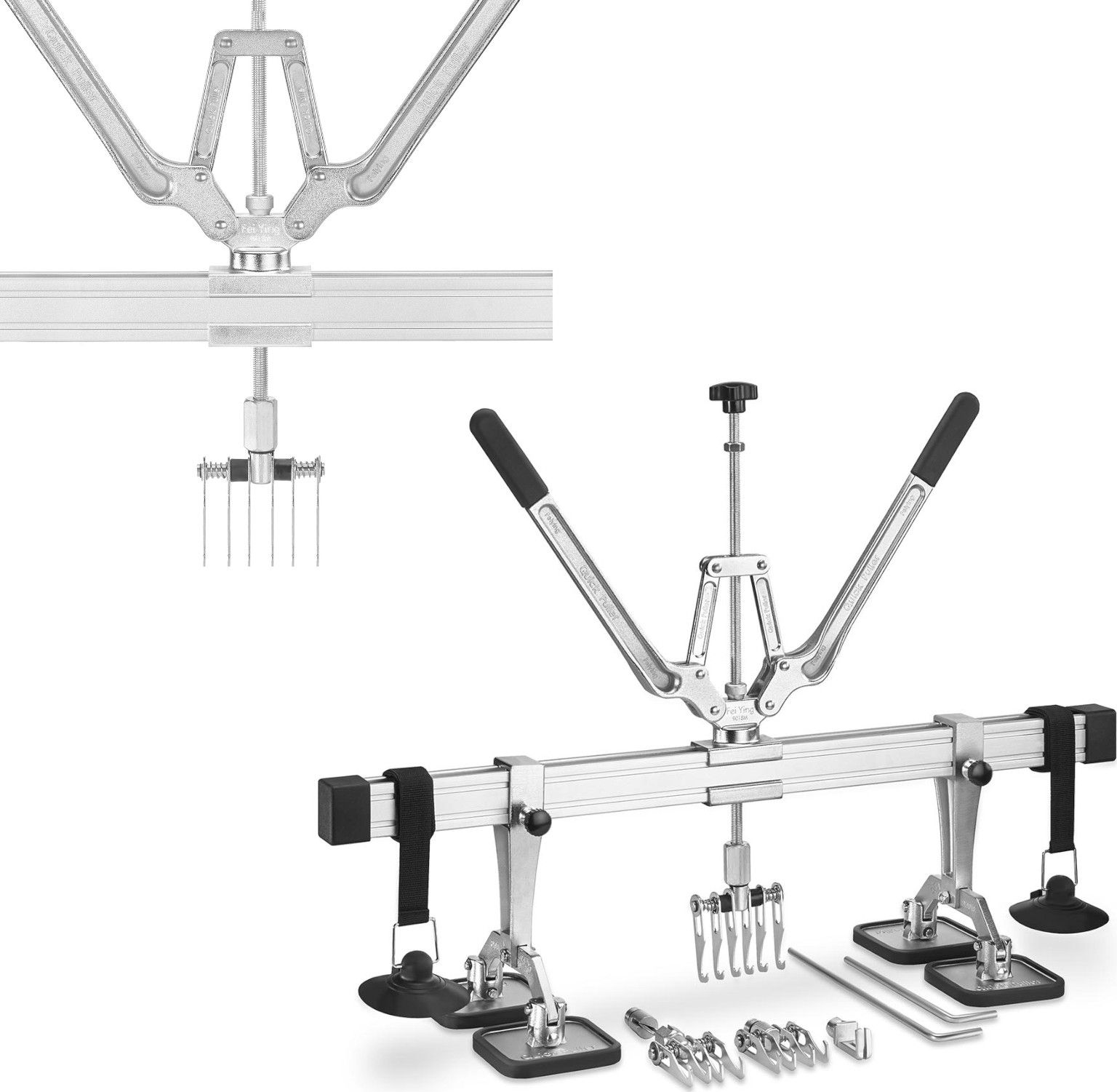 MSW Ręczna wyciągarka do wgnieceń prostowania karoserii blachy z 4 przyssawkami do spottera S-SPOTTER 3500 4000 4200 5000 MSW-ZSS4