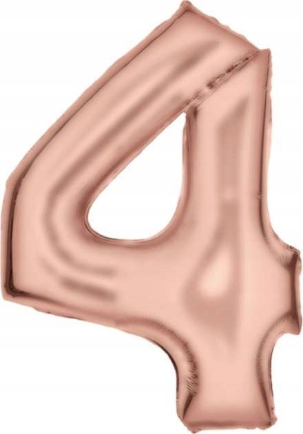 AMSCAN Balon foliowy cyfra 4 satynowy różowe złoto 86cm 9917316