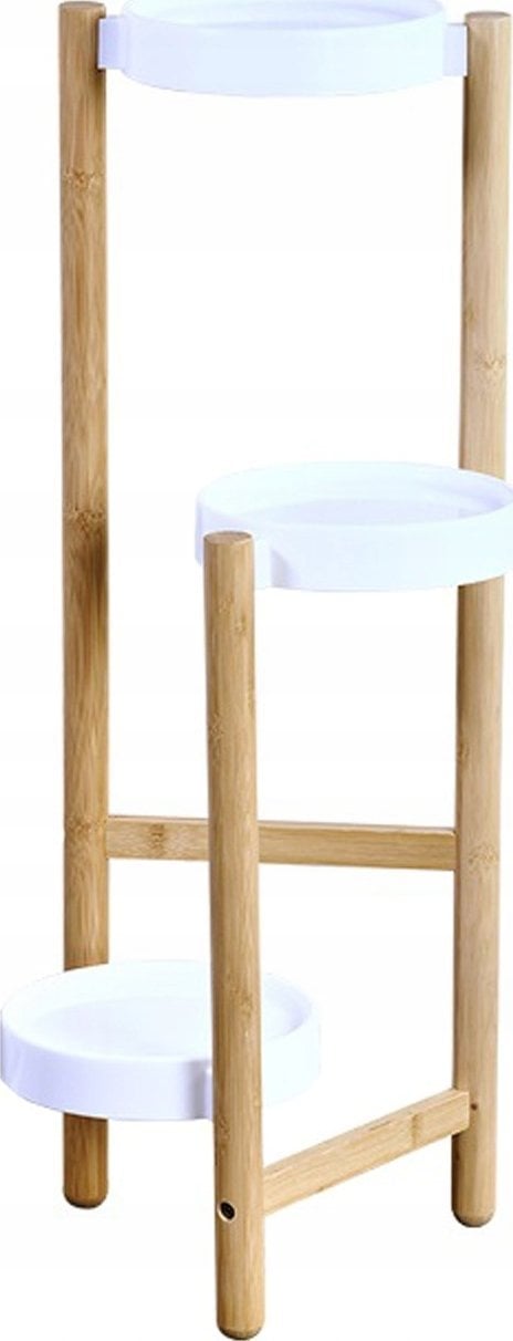 Kesper Bambusowy stojak na kwiaty z plastikowymi podstawkami