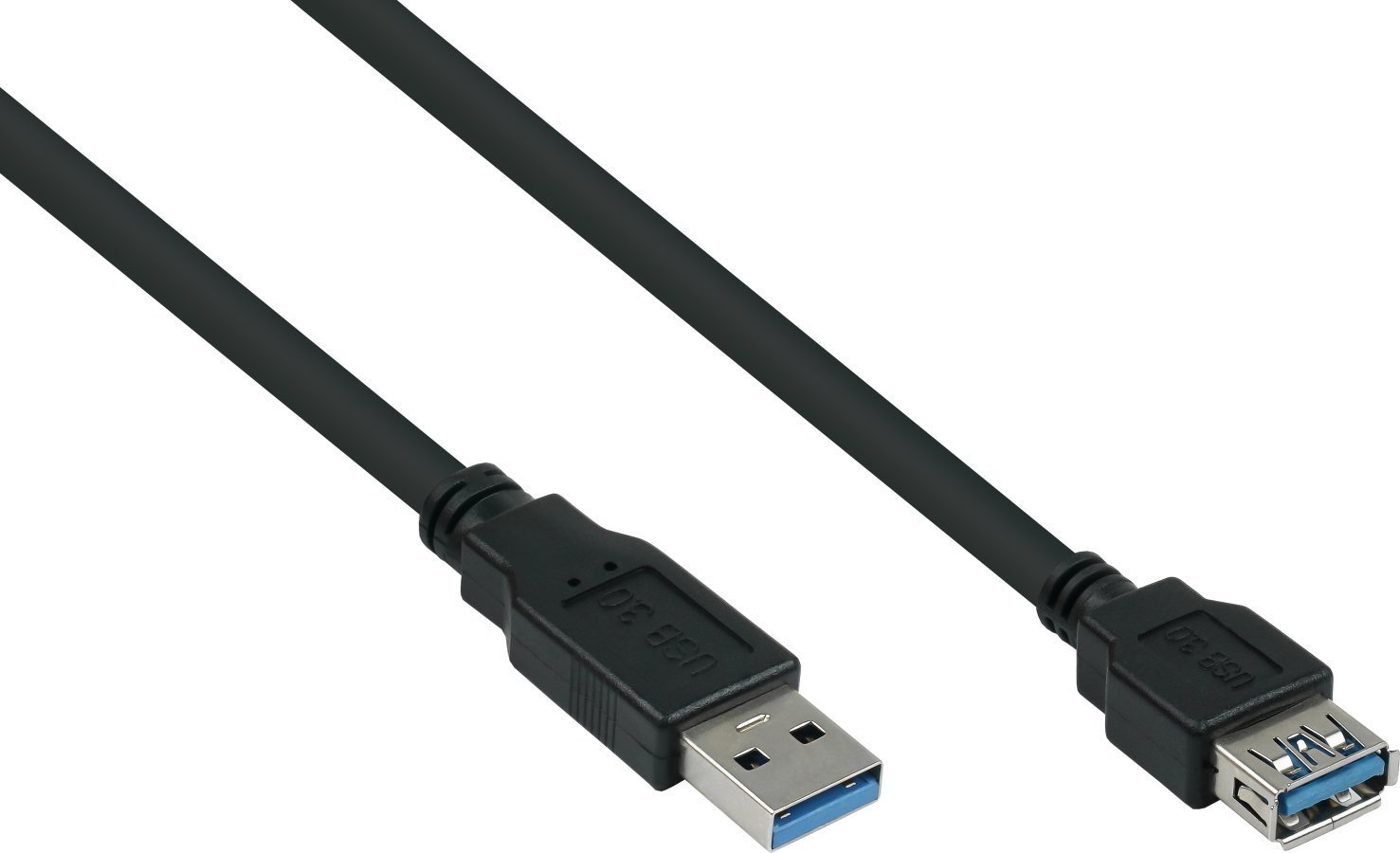 Kabel USB Alcasa USB-A - USB-A 5 m Czarny (UK30P-ASA-050S)
