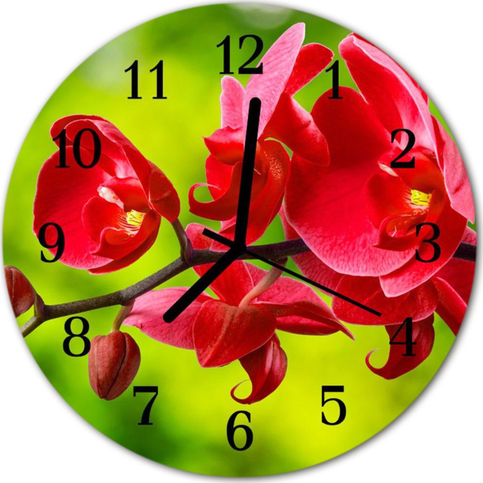 Tulup Zegar szklany okrągły Storczykpl-zso-30-nn-62000183