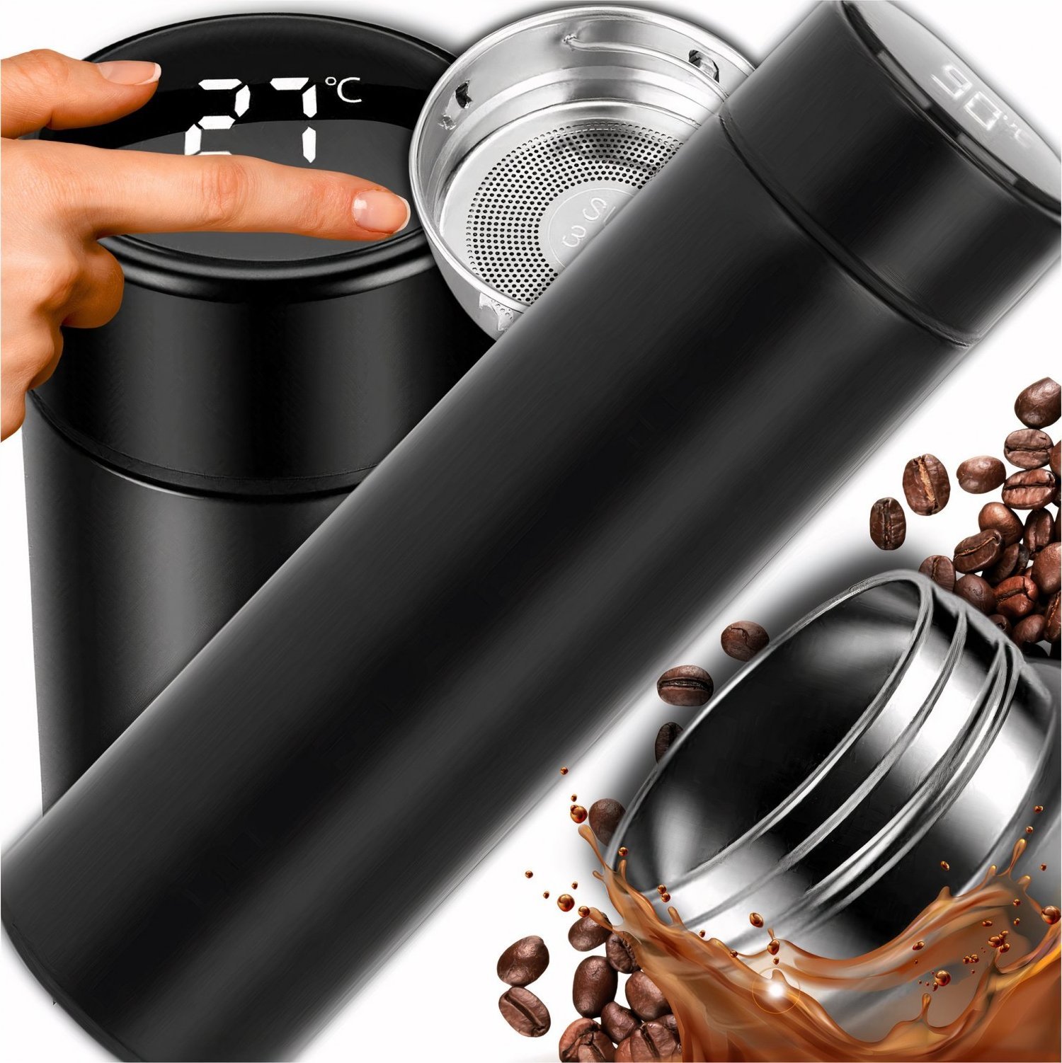 PrzydaSie Kubek Termiczny Smart 500Ml Termos Butelka Lcd