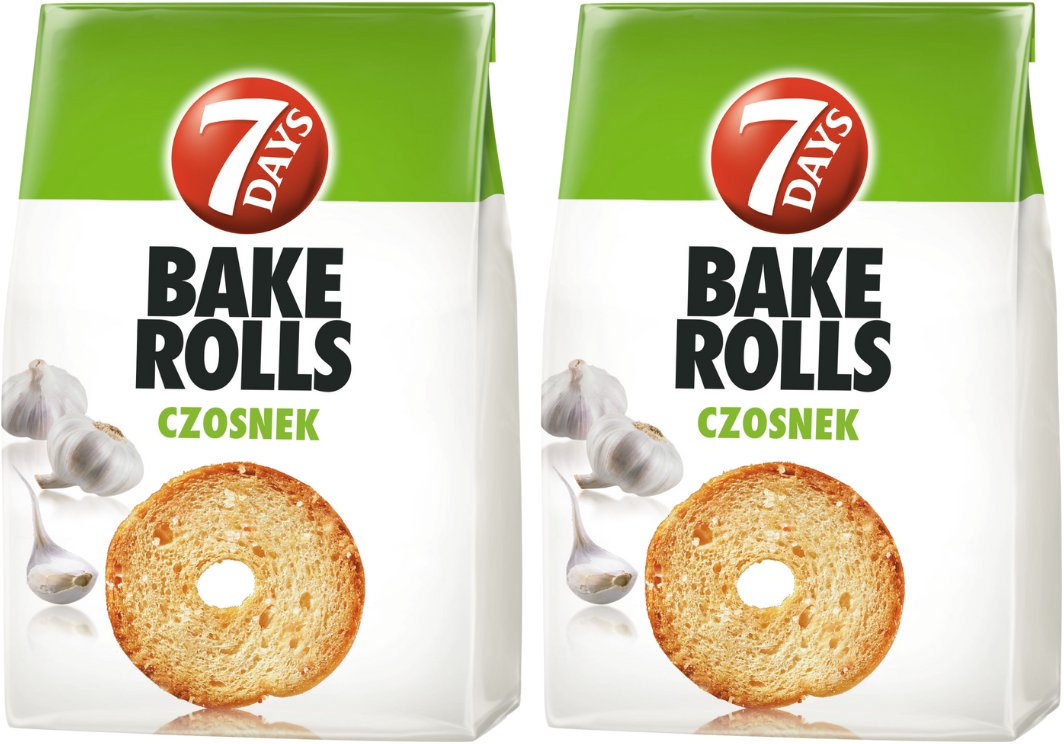 7 DAYS Bake Rolls Crispy bread with garlic flavor 150 g x 2 sztuk