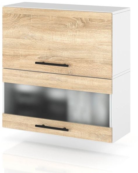 szafka kuchenna wisząca witryna ze szkłem klapowa 60cm spremium dąb sonoma