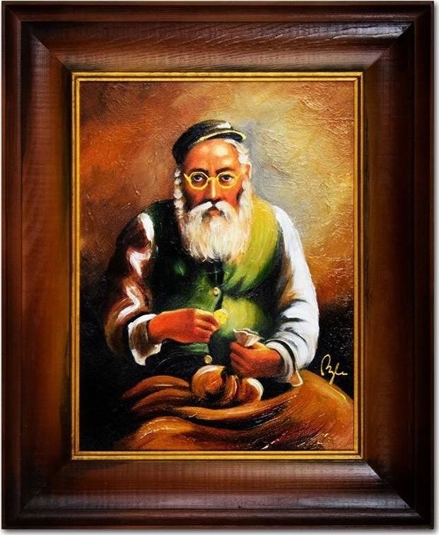 GO-BI Obraz "Żyd na szczęście" ręcznie malowany 45x55cm