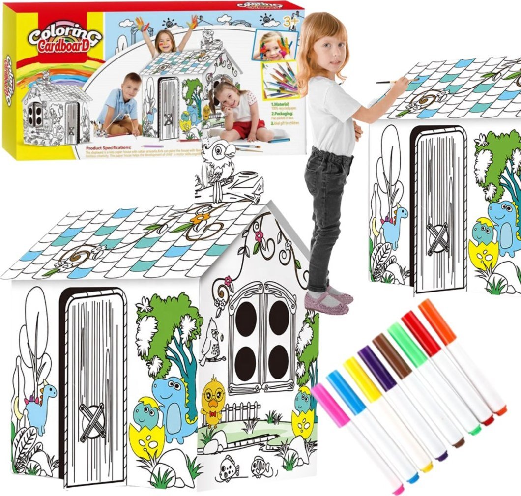 Domek kartonowy do malowania XXL