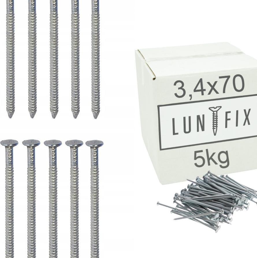 Lun Fix Gwoździe 3,4x70 mm pierścieniowe ocynkowane 5kg