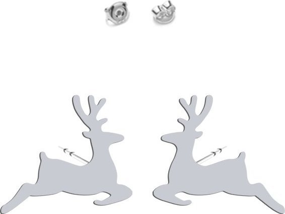 Radziszewska Jewellery Kolczyki Reniferki srebro Boże Narodzenie