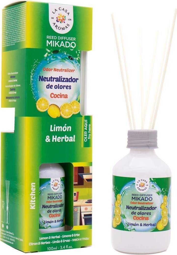 La Casa de los Aromas Special Kitchen Odor Neutralizer Reed Diffuser patyczki zapachowe Cytryna i Zioła 100ml