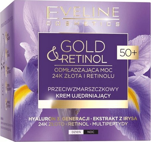 Eveline Gold & Retinol 50+ Przeciwzmarszczkowy Krem ujędrniający na dzień i noc 50ml
