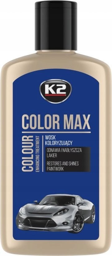 K2 K2 WOSK KOLORYZUJĄCY, NABŁYSZCZA I CHRONI. COLOR MAX 250 NIEBIESKI 250ML