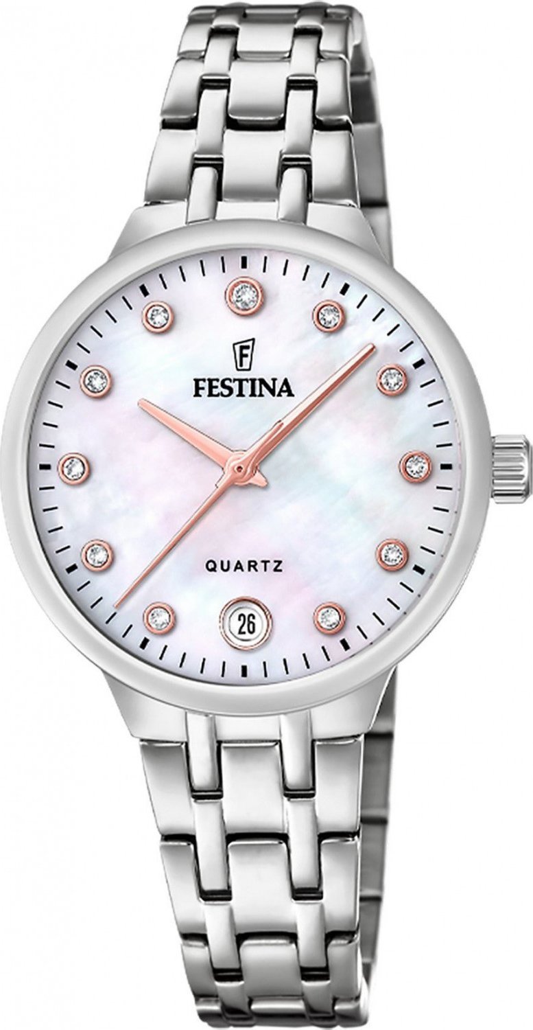 Zegarek damski Festina F20718-1 CYRKONIE srebrny