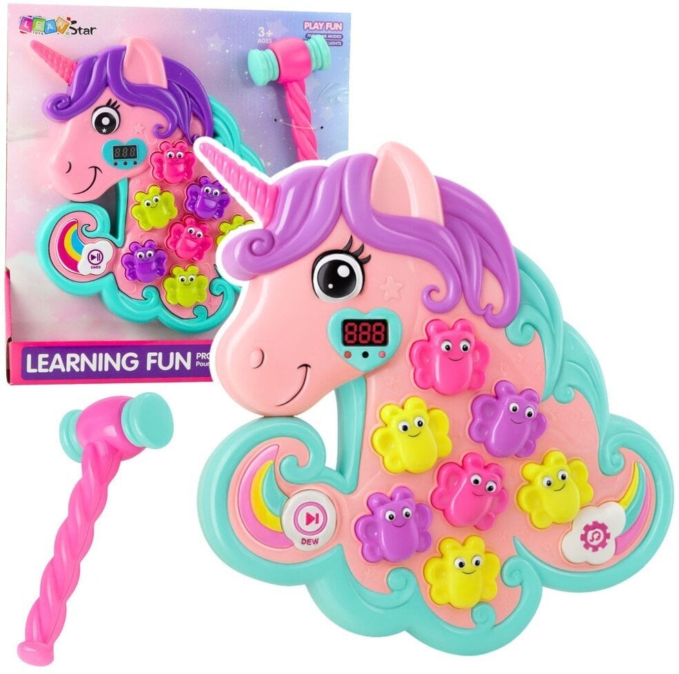 Gra Zręcznościowa Whac A Mole Jednorożec Kolorowy Światła Dźwięki