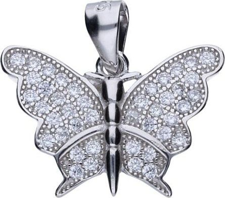 Lovrin Srebrna zawieszka 925 motylek z cyrkoniami 2,20g
