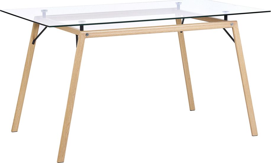 Beliani Stół do jadalni szklany 140 x 80 cm KAMINA