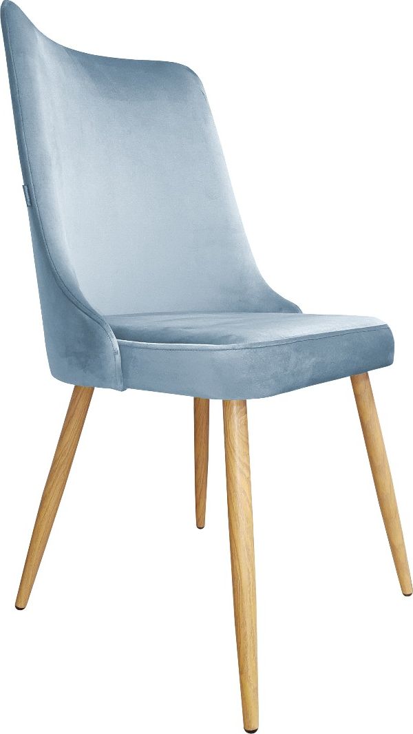 Atos Krzesło CYPRIAN 2 BL VELVET szare/dąb tapicerowane do salonu ATOS