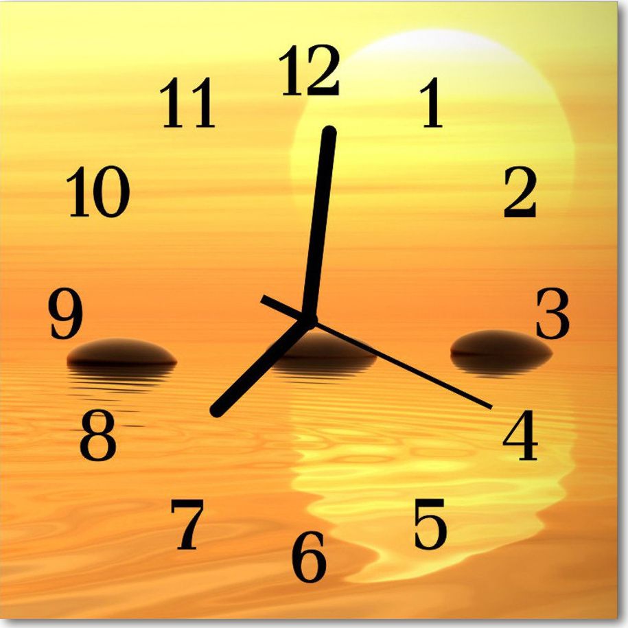 Tulup Zegar szklany ścienny Cichy Słońce woda Natura 30x30 43993055