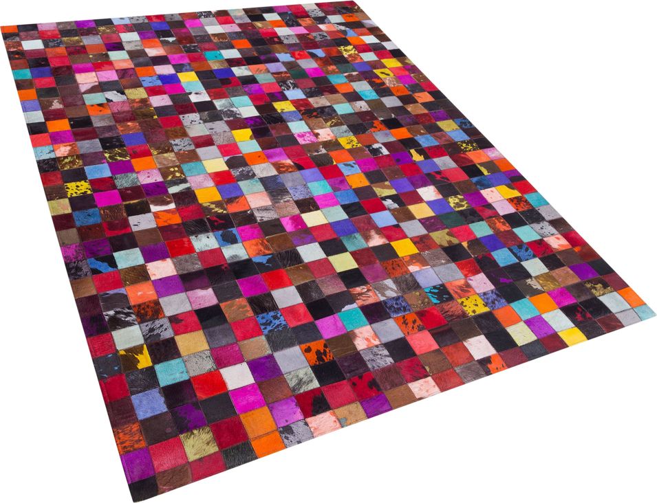 Beliani Dywan patchwork skórzany 200 x 300 cm wielokolorowy ENNE