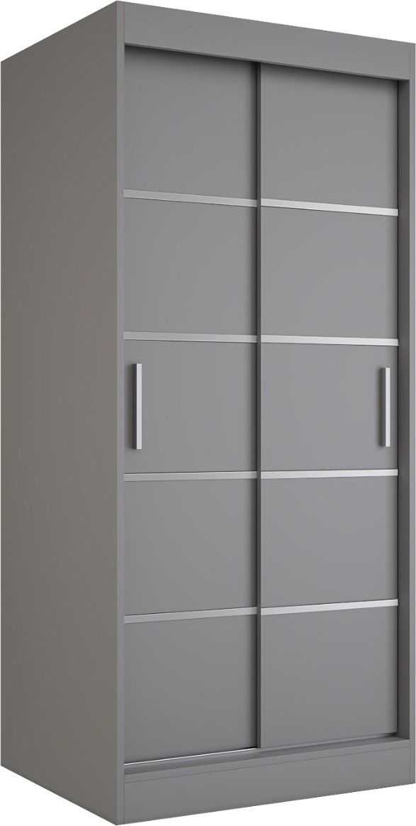 MKPOL Szafa przesuwna MODUO COMFORT 90 antracyt z listwami