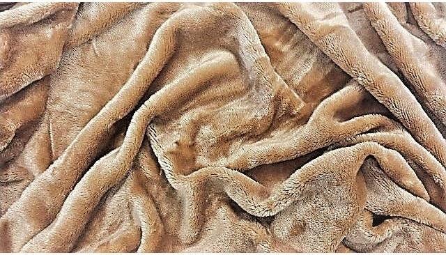 JAHU Kocyk z mikrwłókna - 150 x 200 cm, jasnobrązowy