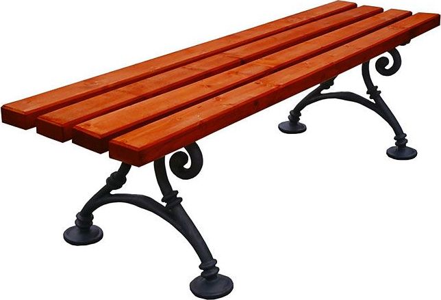 Elior Ławka parkowa Fabio 3X bez oparcia 150cm - 7 kolorów Biały