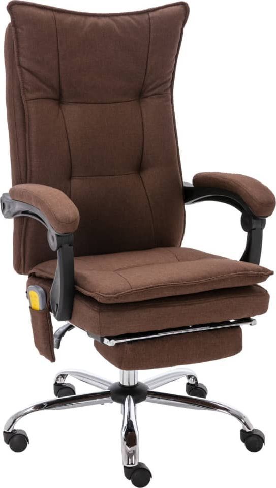 Krzesło biurowe vidaXL z funkcją masażu Brązowy