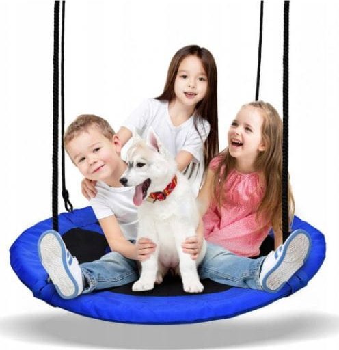 WNĘTRZARSKIE HUŚTAWKA DZIECIĘCA OGRODOWA NIEBIESKA BOCIANIE GNIAZDO 100 cm