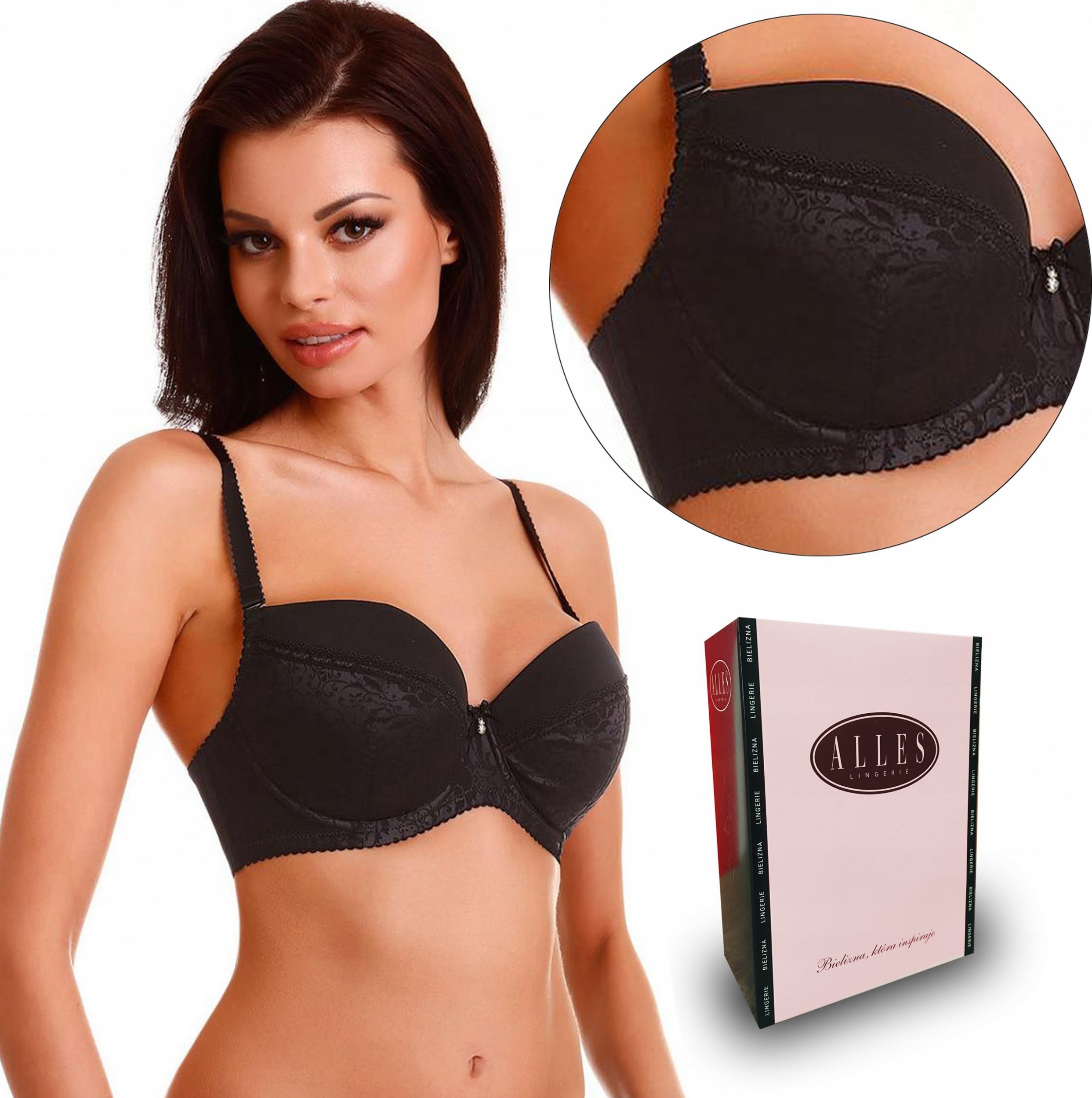 Alles Biustonosz Usztywniany ALLES KELLY 04, Czarny, 75C