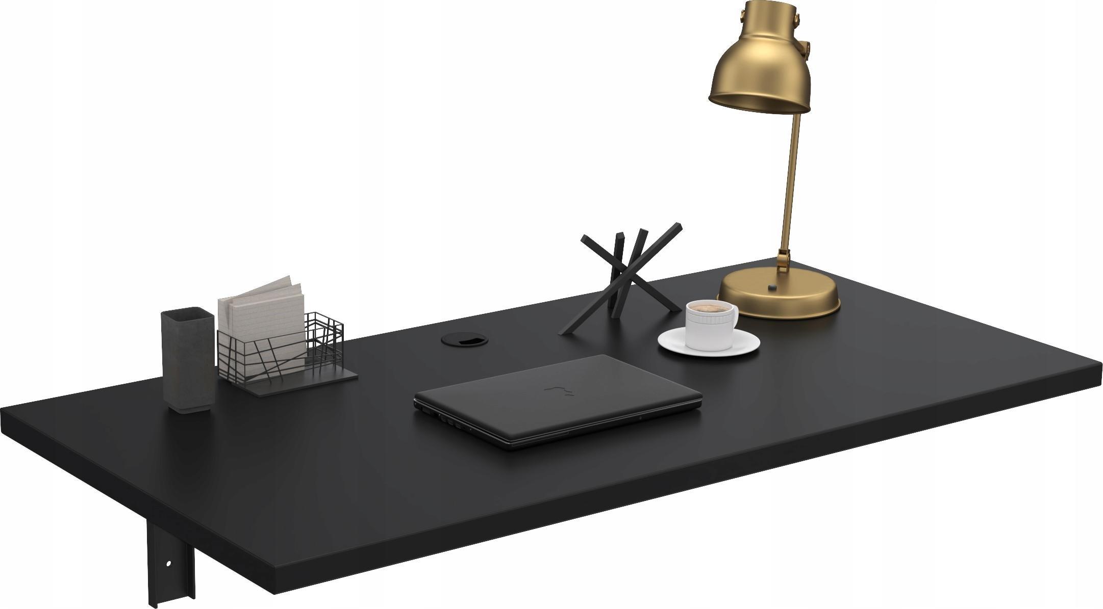 Biurko YRKE Lewitujące Czarne 110 cm x 60 cm