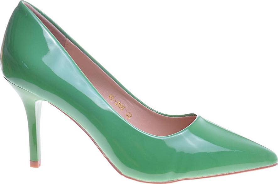 Pantofelek24 Klasyczne zielone szpilki /B6-3 11807 T595/ 36