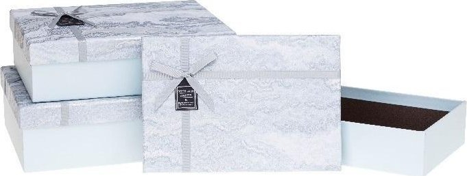 Pudełko prezentowe z kokardą 3szt marmur ROZETTE