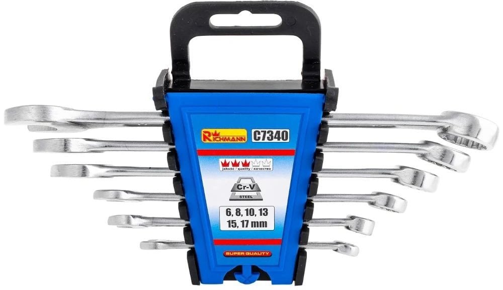 Zestaw kluczy płasko-oczkowych 6-17mm 6-el., Richmann C7340
