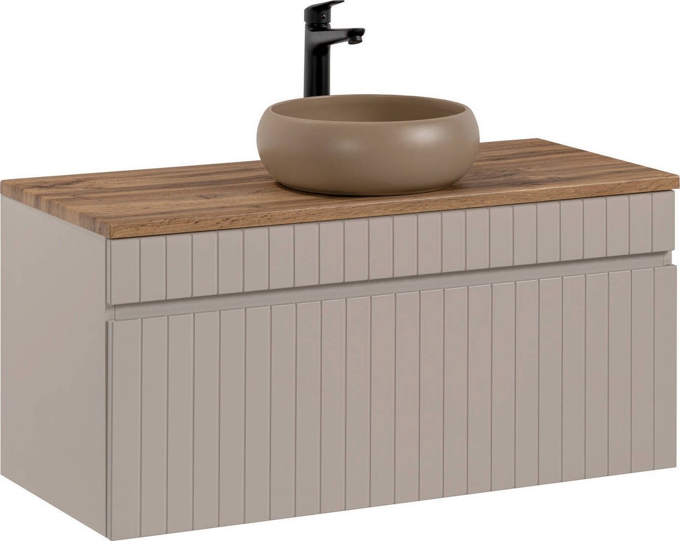 Comad Szafka łazienkowa z umywalką, Iconic, 100x46x46 cm, beżowy, mat