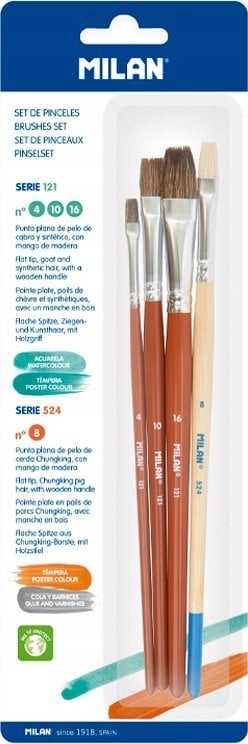 Teka Pędzle nr 4,10,16 seria 121, nr 8 seria 524 MILAN