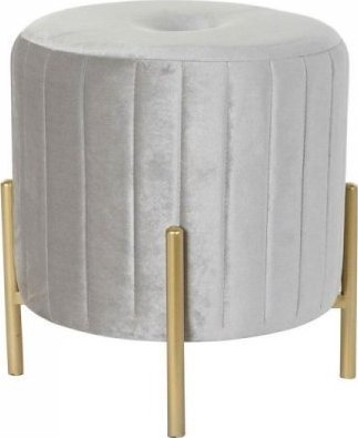 DKD Home Decor Ergonomiczny DKD Home Decor Szary Aksamit Metal Złoty (44 x 44 x 46 cm)