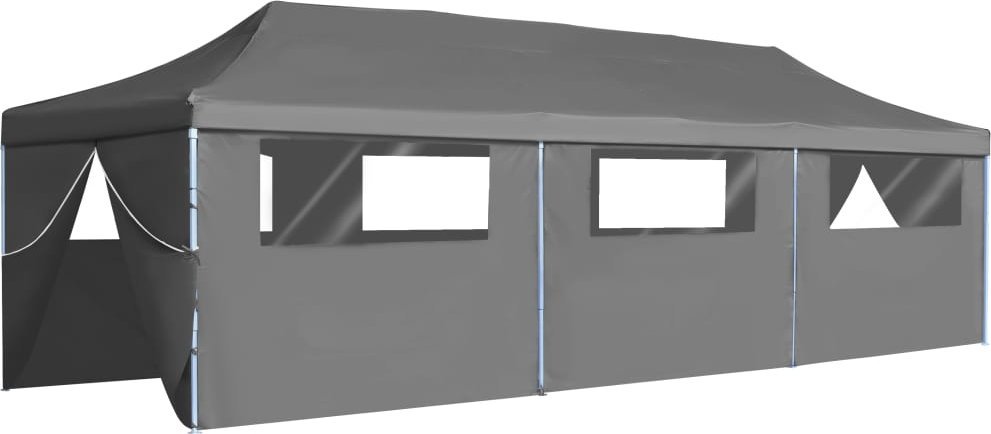 vidaXL Składany namiot z 8 ścianami bocznymi, 3 x 9 m, antracytowy