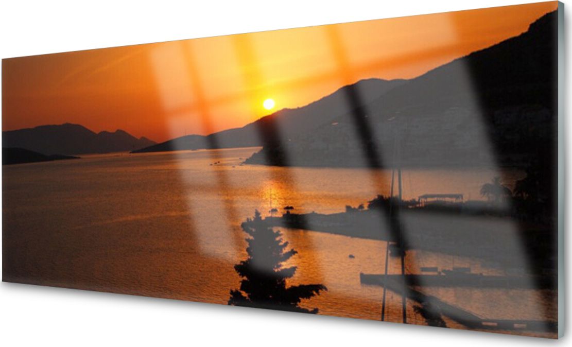 Tulup Panel Szklany Morze Góry Krajobraz