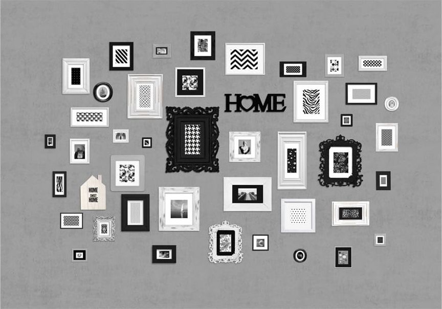 DecoNest Fototapeta - Ściana pełna ramek - 300X210