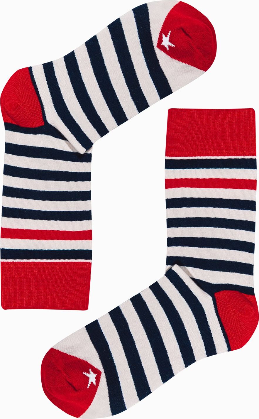 Ombre Skarpety męskie U151 - białe/granatowe 39/42