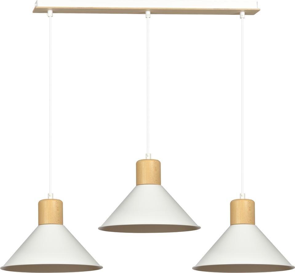 Lampa wisząca Selsey SELSEY Lampa wisząca Rawn x3 stożek 86 cm biała