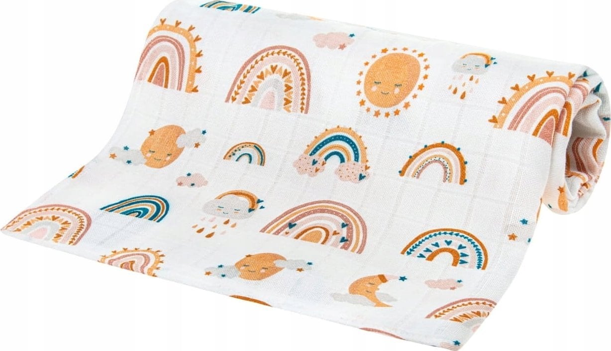 Bocioland 0355 PIELUSZKA BAMBUSOWA 30x30 TĘCZA