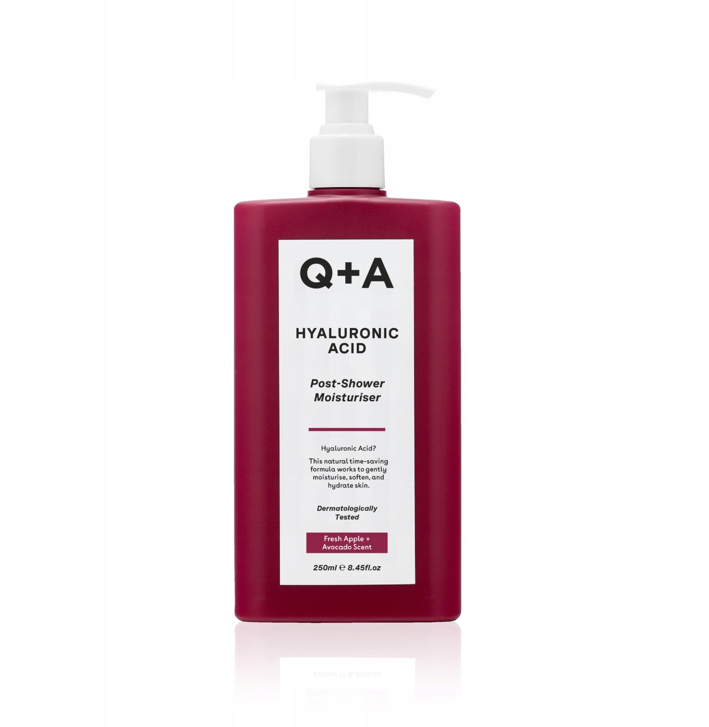 Drėkinamasis kūno kremas su hialurono rūgštimi Q+A Hyaluronic Acid Post Shower Moisturiser, 250 ml