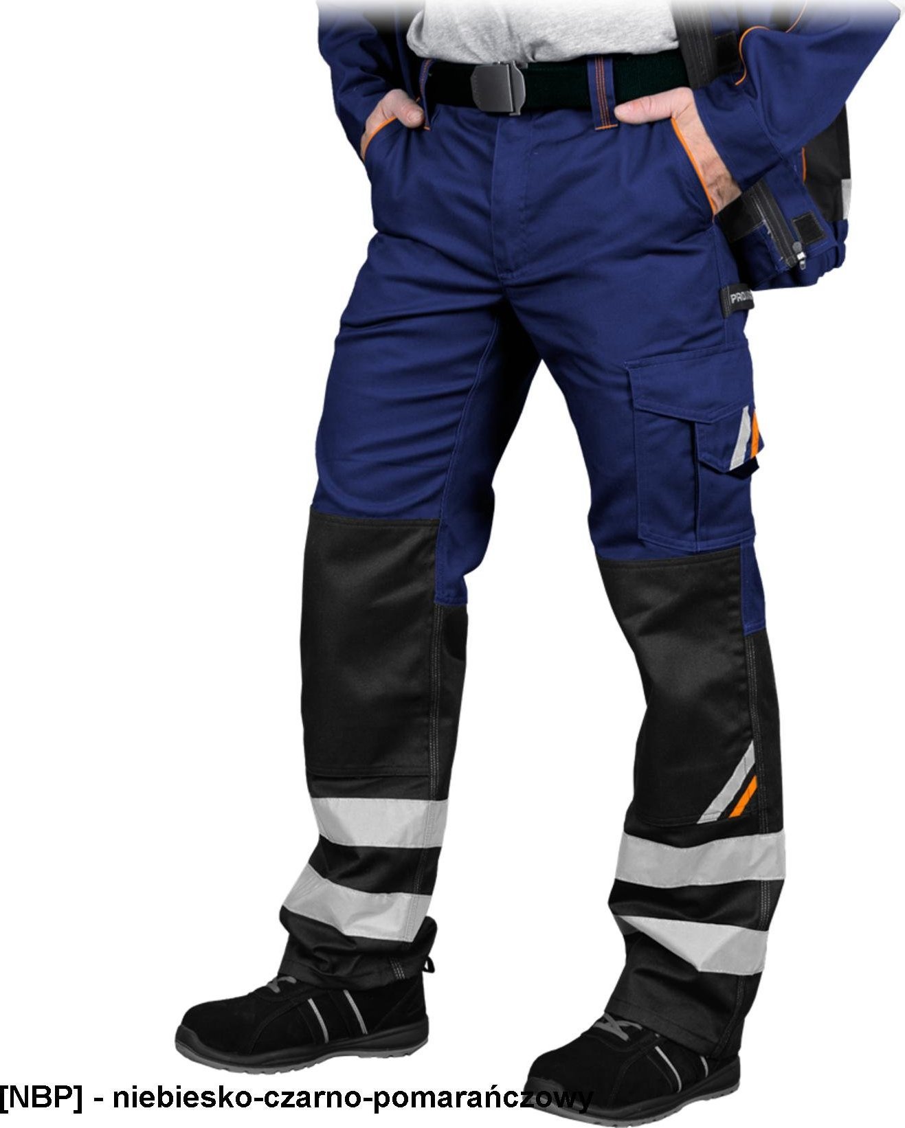 R.E.I.S. PROM-T - Spodnie ochronne do pasa - niebiesko-czarno-pomarańczowy 46