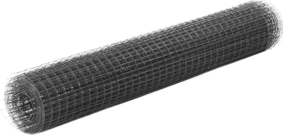 vidaXL Ogrodzenie z siatki, stal i PVC, 10x1 m, szare