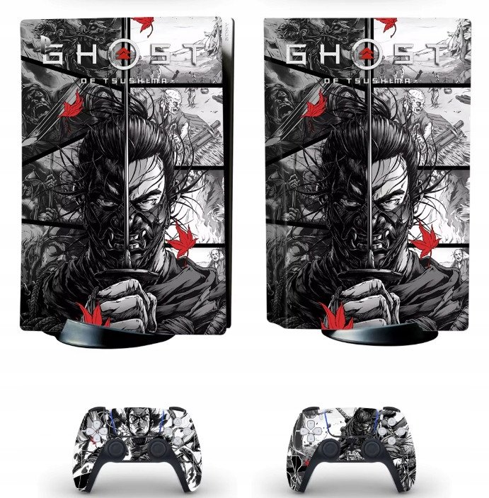 Naklejki Skórki na PlayStation 5 oraz Pady Motyw Ghost of Tsushima